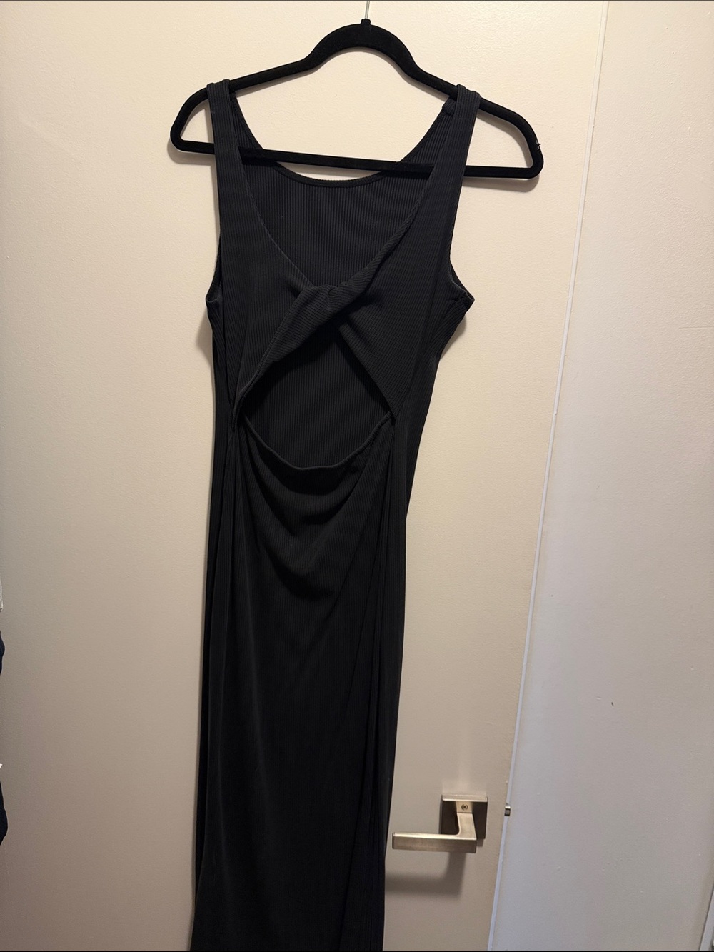 l*space Black Cutout Maxi Dress with Front Twist